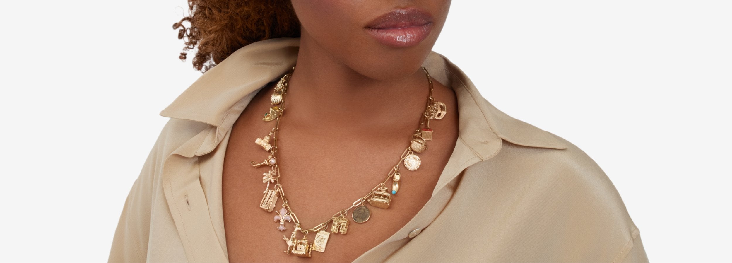 travel inspired charm necklace